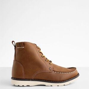 NWT Crevo Tan traditional dressy Lace-Up Design Moccasin Toe Boots boys size 1